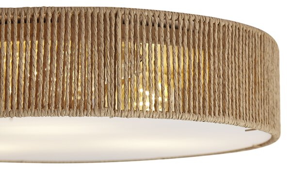 Japandi stropní svítidlo přírodní s stínidlem 46cm 3-světla - Luz