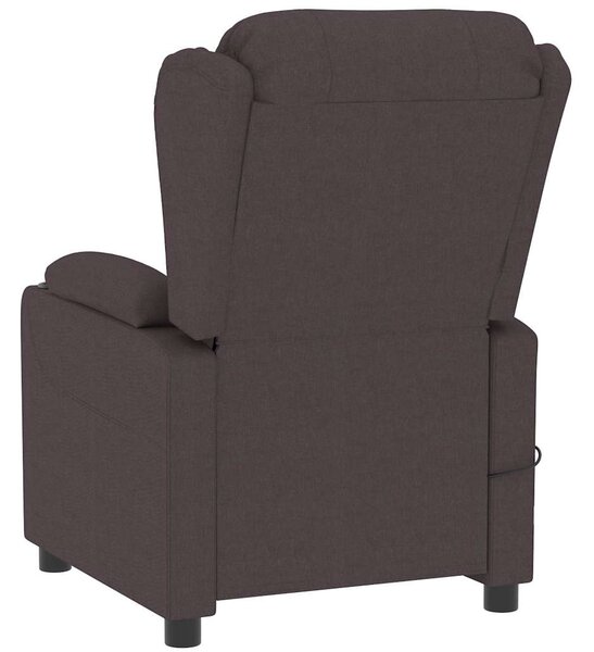 Masážní křeslo tmavě hnědé textil 339063