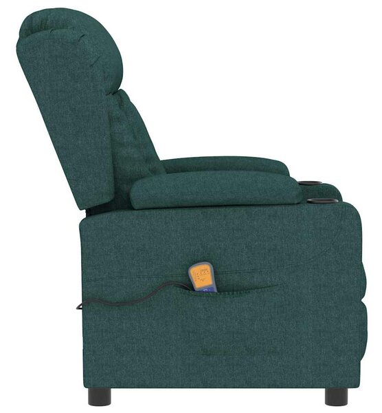 Masážní křeslo tmavě zelené textil 339064