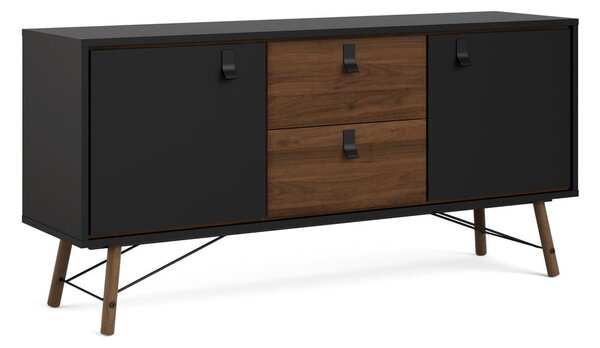 Černá komoda v dekoru ořechu 150x72x40 cm Ry – Tvilum