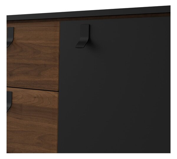 Černá komoda v dekoru ořechu 150x72x40 cm Ry – Tvilum