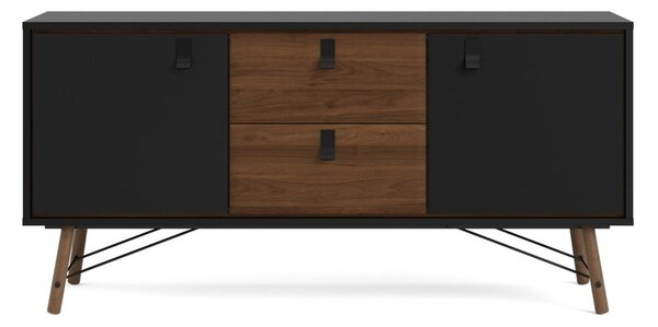 Černá komoda v dekoru ořechu 150x72x40 cm Ry – Tvilum