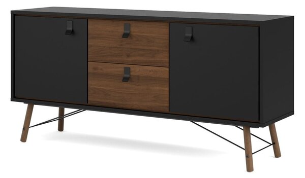 Černá komoda v dekoru ořechu 150x72x40 cm Ry – Tvilum