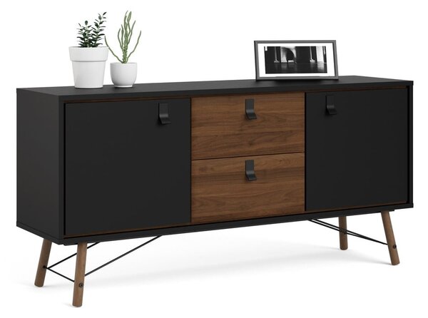 Černá komoda v dekoru ořechu 150x72x40 cm Ry – Tvilum