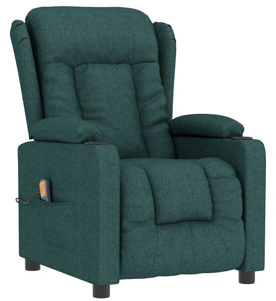 Masážní křeslo tmavě zelené textil 339064