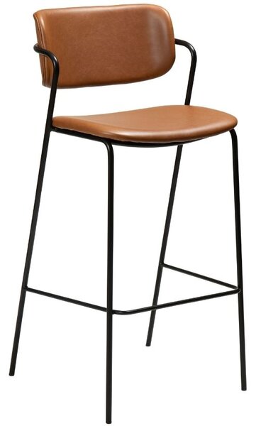Dan-Form Koňakově hnědá koženková barová židle DanForm Zed 77 cm