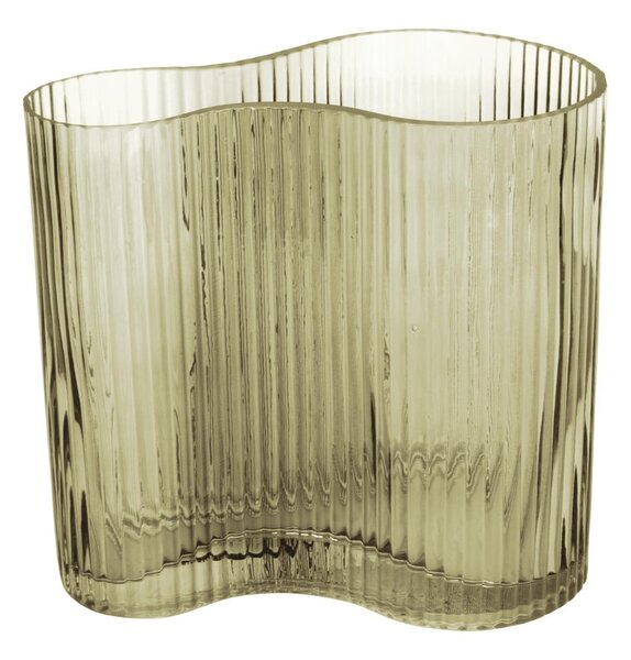 Zelená skleněná váza PT LIVING Wave, výška 18 cm