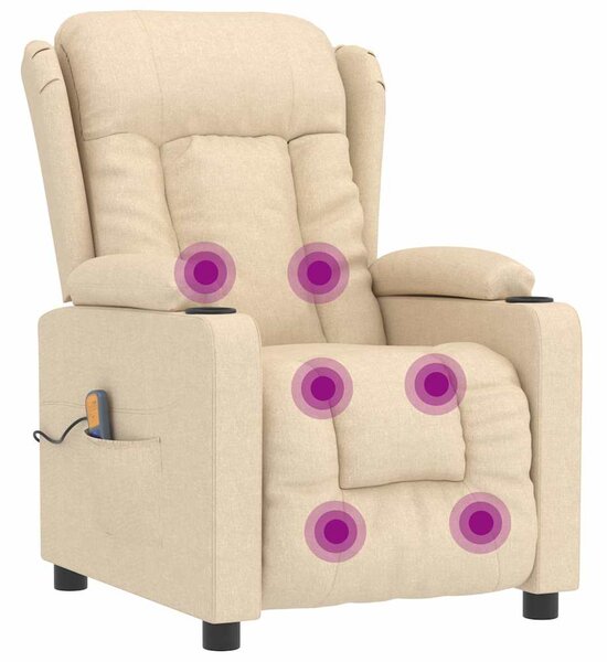 Masážní křeslo krémové textil 339067