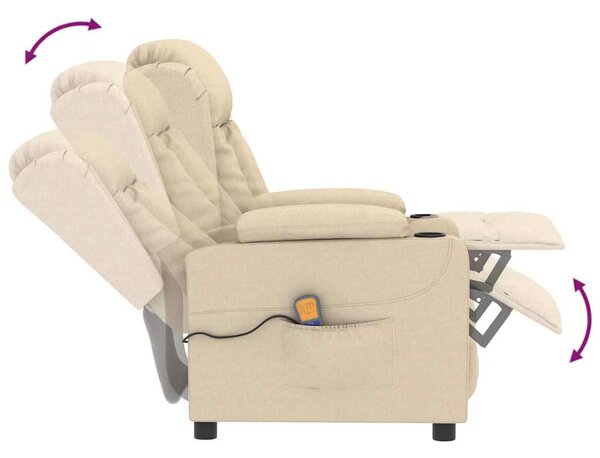 Masážní křeslo krémové textil 339067