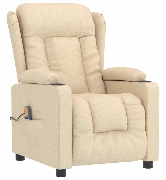 Masážní křeslo krémové textil 339067