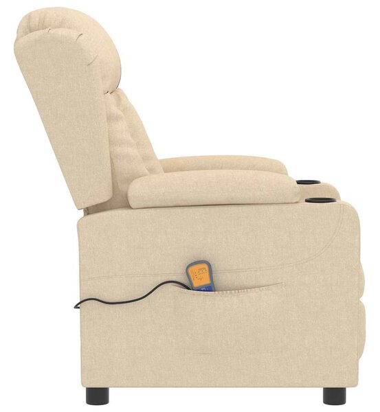 Masážní křeslo krémové textil 339067
