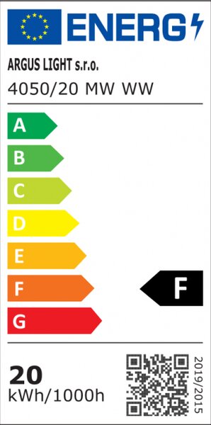 Arguslight 4060/20/MW Stropní LED svítidlo FAKIR SQUARE 20W mikrovlnný senzor : Barva LED - 3000K