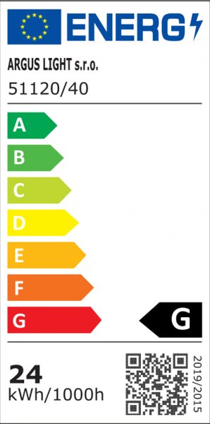 Arguslight 51120/40/18W_BM Stropní svítidlo OPTIMA LED 18W bílé sklo : Barva LED - 3000K, Háčky - chrom