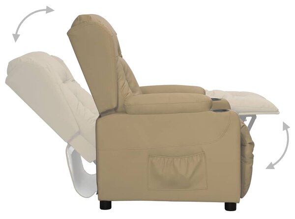 Polohovací křeslo cappuccino umělá kůže 339070