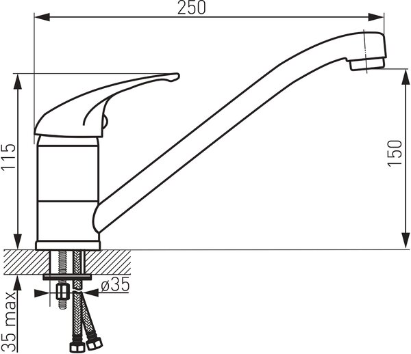 Novaservis Metalia 55 kuchyňská baterie stojící chrom 55092,0