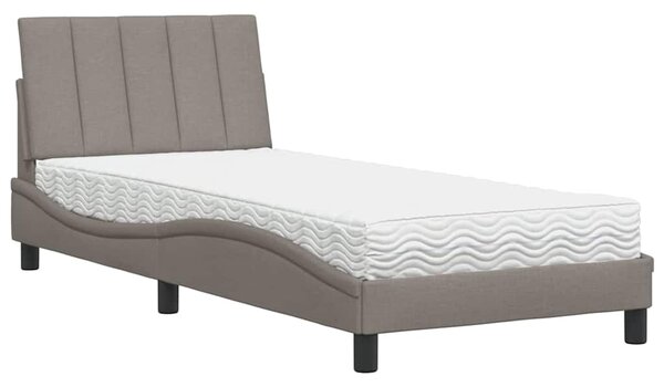 Postel s matrací Hanko taupe 90 x 200 cm textil 3310507