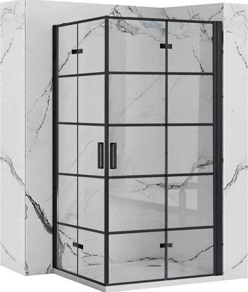 Sprchový Kout REA MOLIER BLACK DOUBLE 80X80