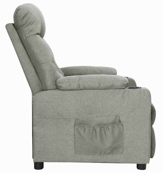Polohovací křeslo světle šedé textil 339082