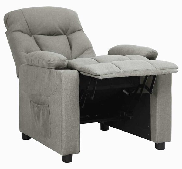 Polohovací křeslo světle šedé textil 339082