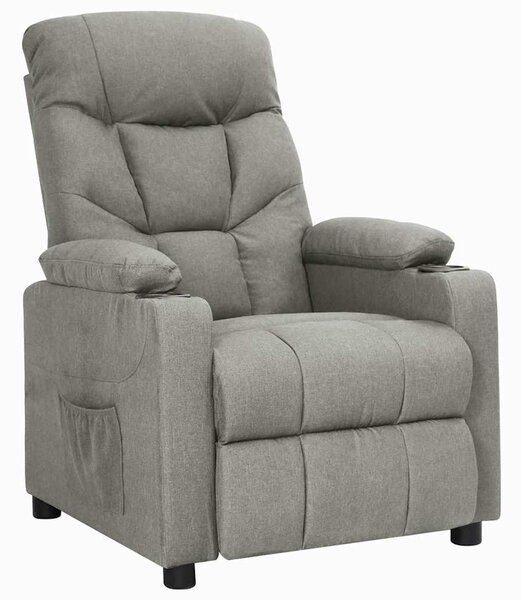 Polohovací křeslo světle šedé textil 339082