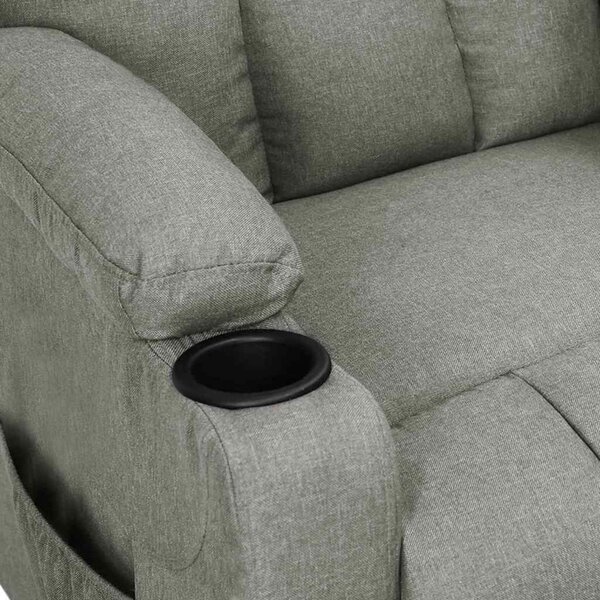 Polohovací křeslo světle šedé textil 339082