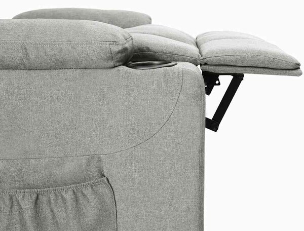 Polohovací křeslo světle šedé textil 339082