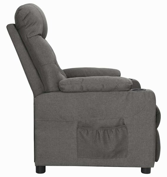 Polohovací křeslo tmavě šedé textil 339083