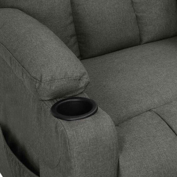 Polohovací křeslo tmavě šedé textil 339083