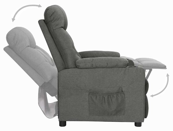 Polohovací křeslo tmavě šedé textil 339083