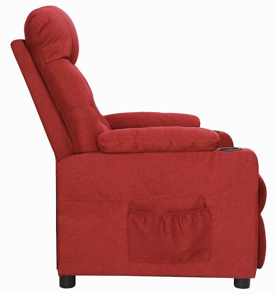 Polohovací křeslo vínové textil 339085