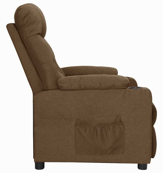 Polohovací křeslo hnědé textil 339086
