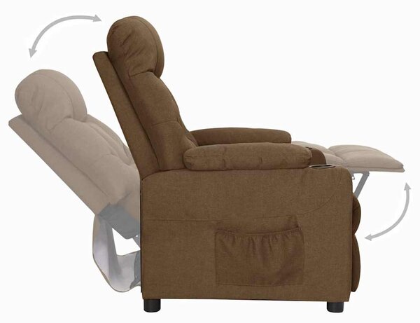 Polohovací křeslo hnědé textil 339086