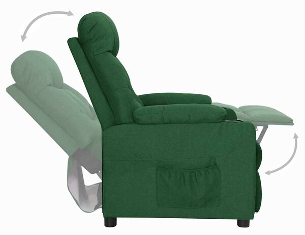Polohovací křeslo tmavě zelené textil 339088