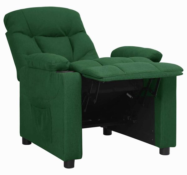 Polohovací křeslo tmavě zelené textil 339088