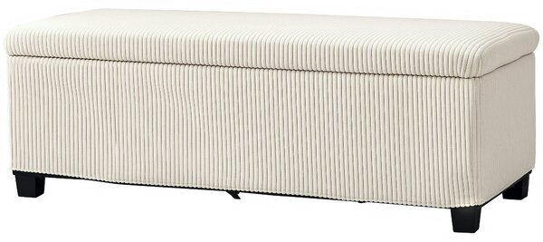 HOMCOM Úložný Ottoman s kordurovou čalouněním, úložný box se ocelovými nohami, úložná lavice do obývacího pokoje, ložnice, chodby 112 x 42 x 40 cm, bé