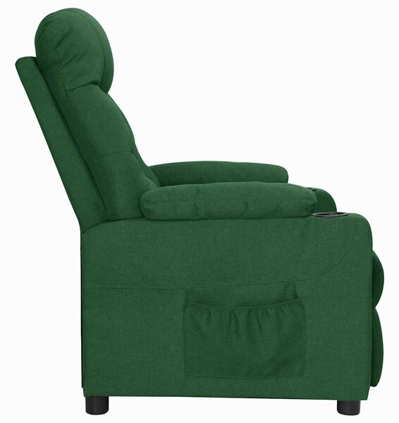 Polohovací křeslo tmavě zelené textil 339088