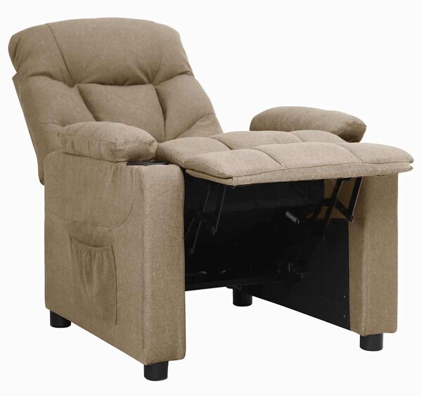 Polohovací křeslo taupe textil 339090
