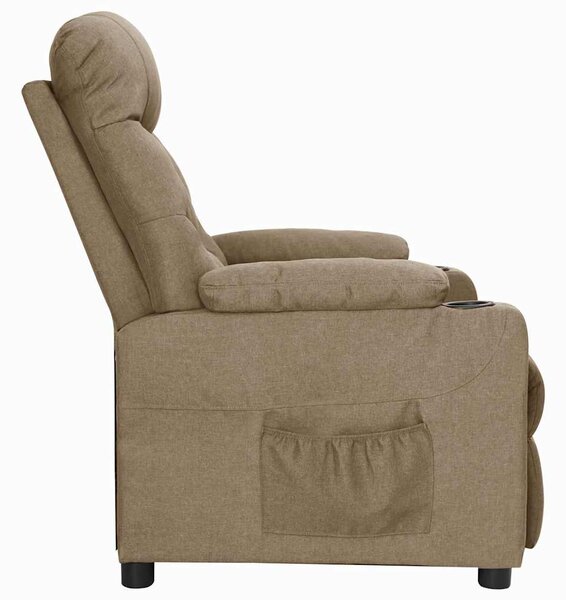 Polohovací křeslo taupe textil 339090