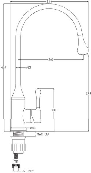 Invena Pingo kuchyňská baterie stojící černá BZ-55-L04