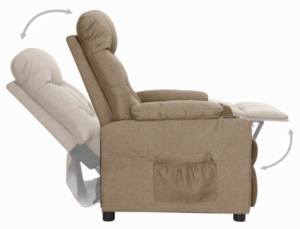 Polohovací křeslo taupe textil 339090