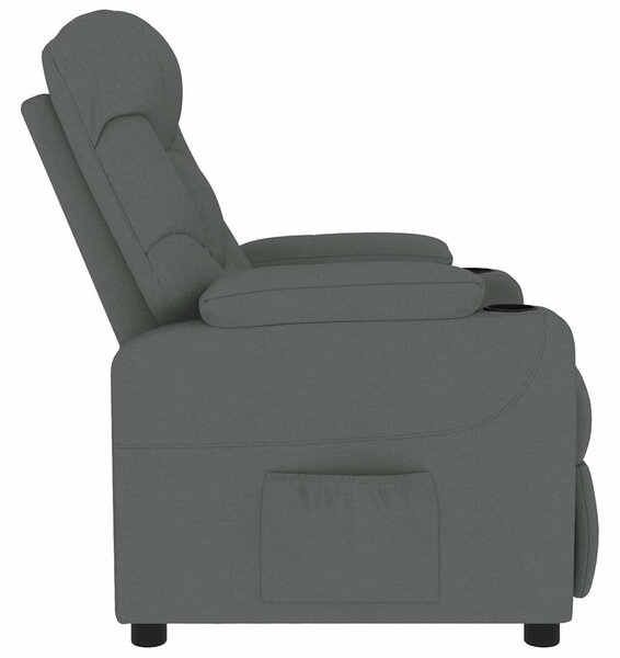 Masážní křeslo tmavě šedé textil 339093