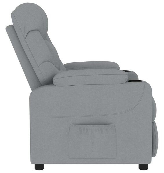 Masážní křeslo světle šedé textil 339092