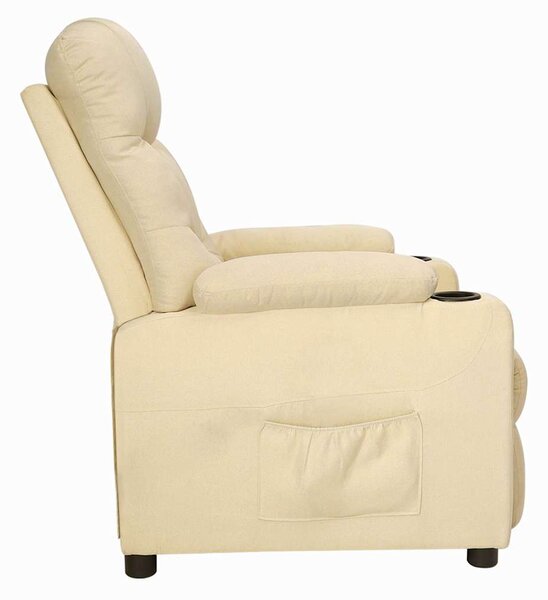 Polohovací křeslo krémové textil 339091