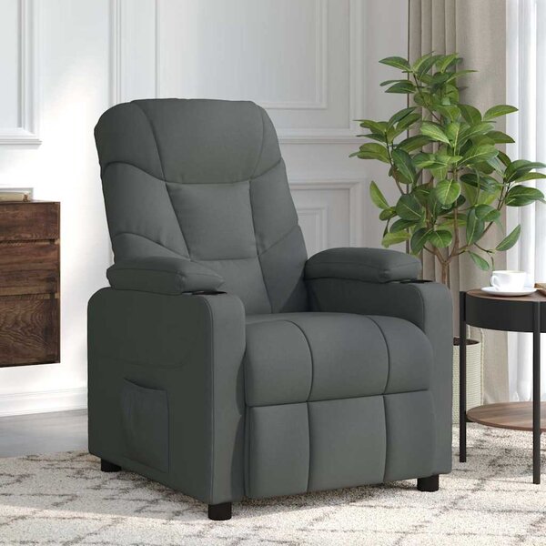 Masážní křeslo tmavě šedé textil 339093