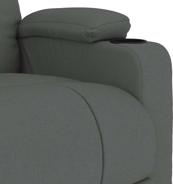 Masážní křeslo tmavě šedé textil 339093