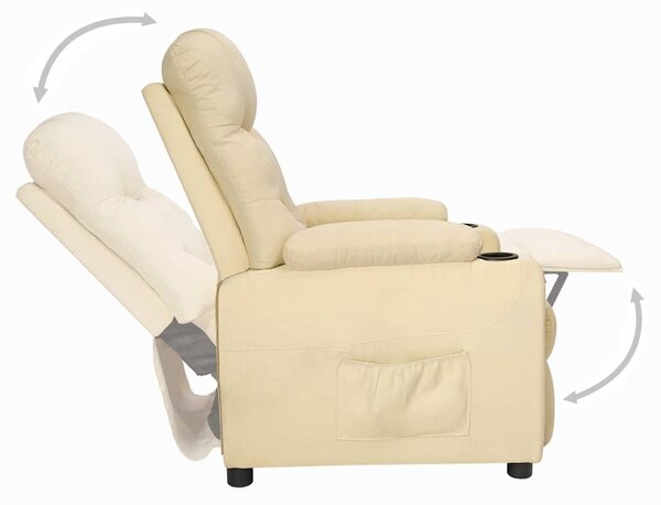Polohovací křeslo krémové textil 339091
