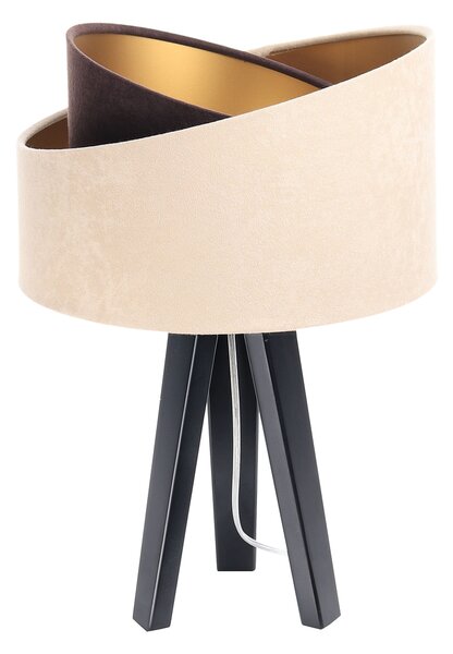 BPS koncept Stolní lampa GALAXY béžová, 1xE27, v. 45 cm Barva základny: Bílé dřevo, Vnitřní barva: Béžová