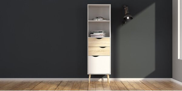 Bílá knihovna v dekoru dubu 50x171 cm Oslo - Tvilum