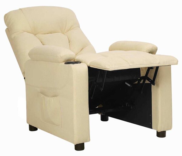 Polohovací křeslo krémové textil 339091