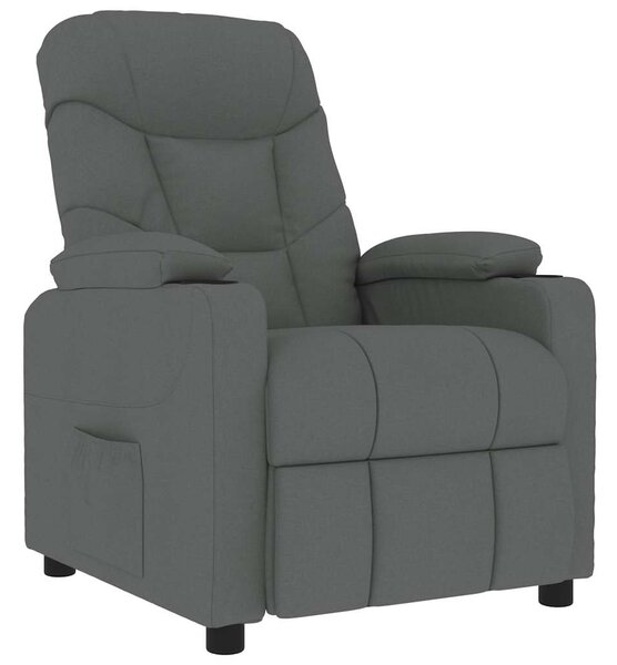Masážní křeslo tmavě šedé textil 339093